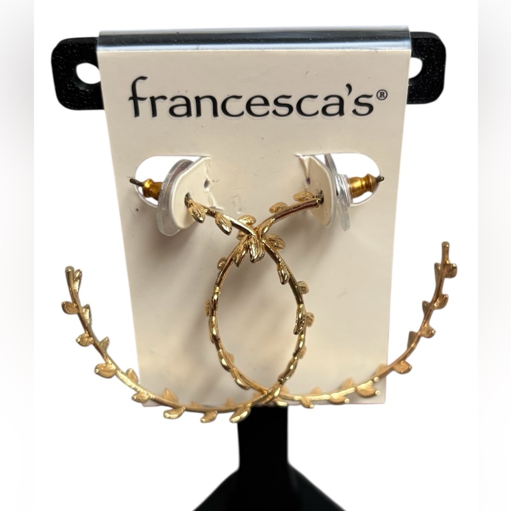5/$25 (Pick 5 items for $25 Labeled) Francesca's Goldtone Vine Hoop Earrings